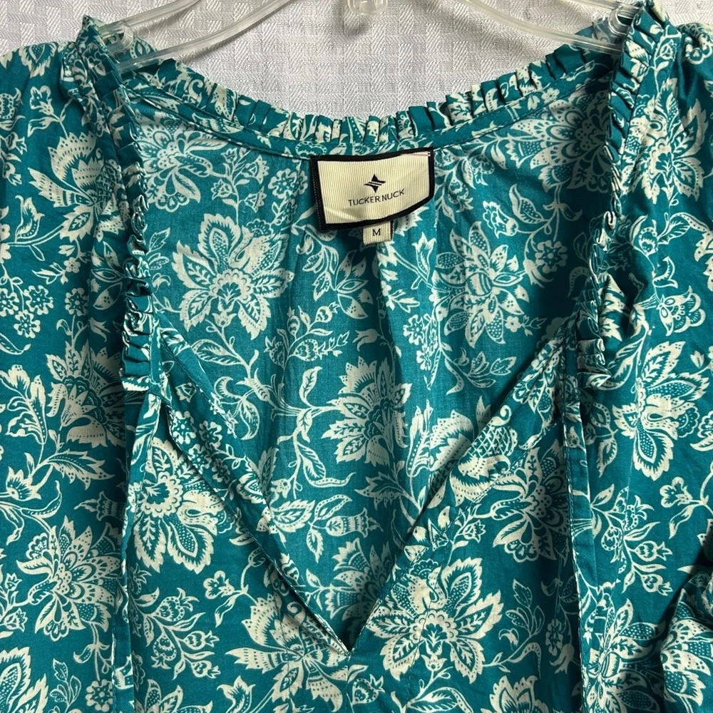 Tuckernuck Teal Floral Midi Dress - Picture 3 of 6